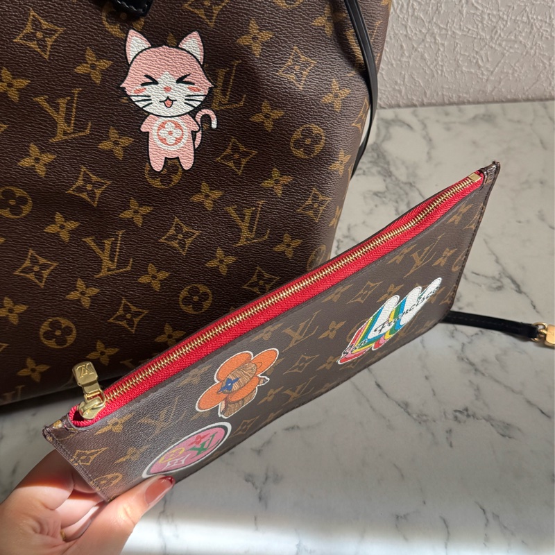 LV 花紋特殊款圖案neverfull mm 超好用托特包👜-28