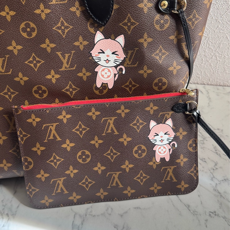 LV 花紋特殊款圖案neverfull mm 超好用托特包👜-29