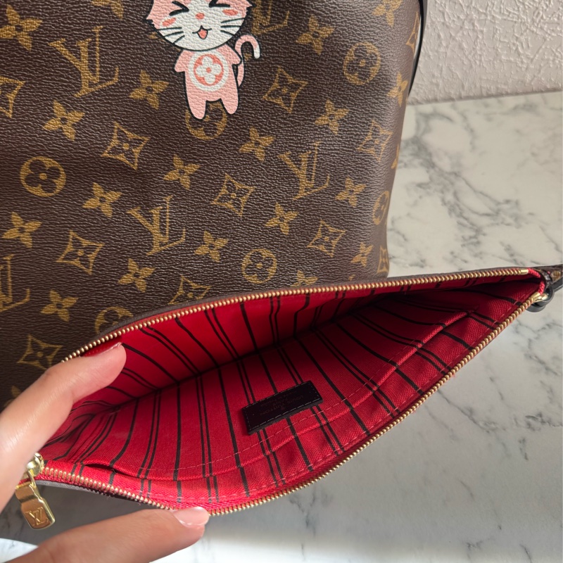 LV 花紋特殊款圖案neverfull mm 超好用托特包👜-32