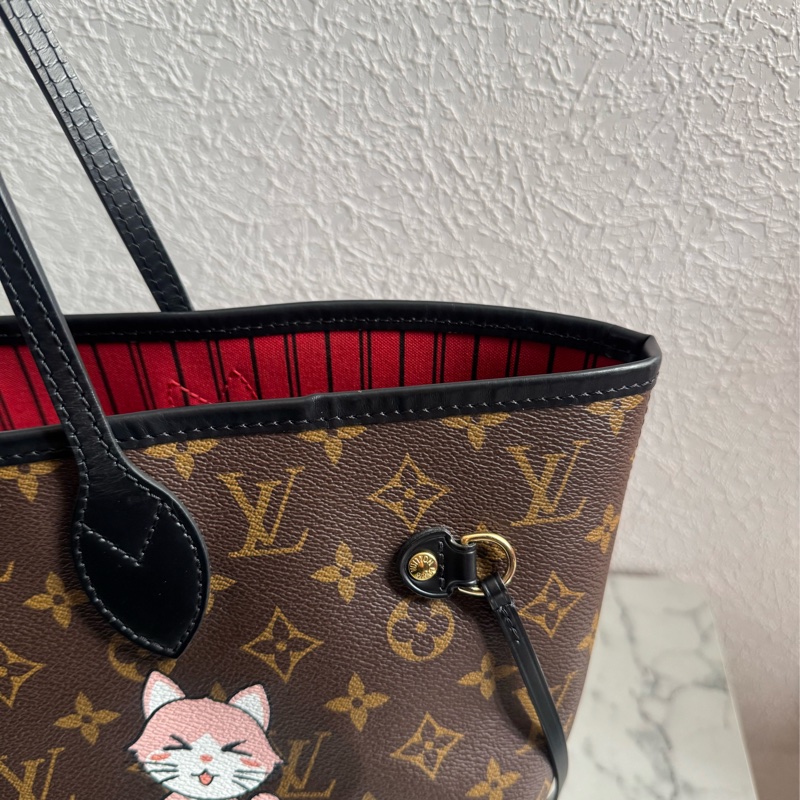 LV 花紋特殊款圖案neverfull mm 超好用托特包👜-35