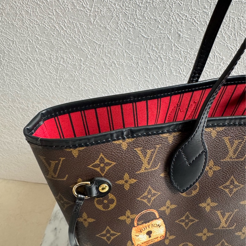 LV 花紋特殊款圖案neverfull mm 超好用托特包👜-36