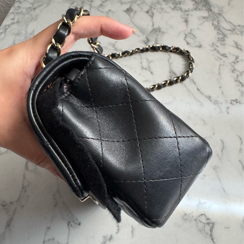 Chanel 黑羊皮淡金雙C coco20 經典必收藏❤️-4