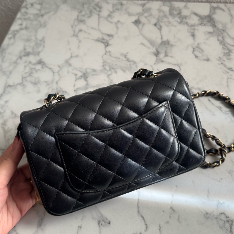 Chanel 黑羊皮淡金雙C coco20 經典必收藏❤️-5