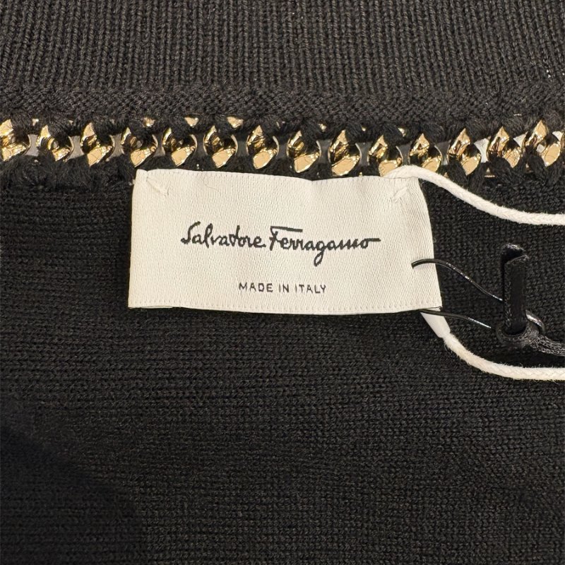 Ferragamo經典黑色長袖洋裝-M-12