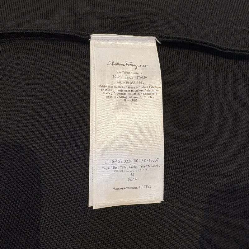 Ferragamo經典黑色長袖洋裝-M-14