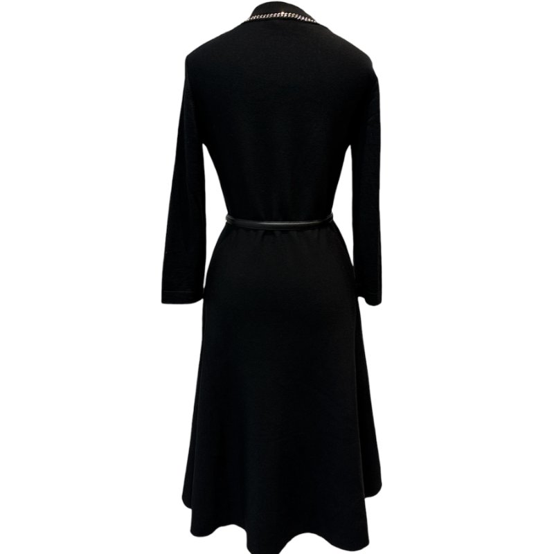 Ferragamo經典黑色長袖洋裝-M-2