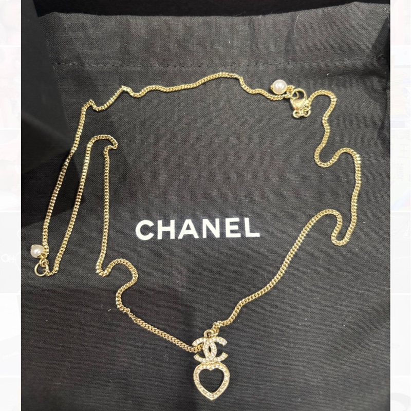 香奈兒愛心可調節珍珠項鏈-1