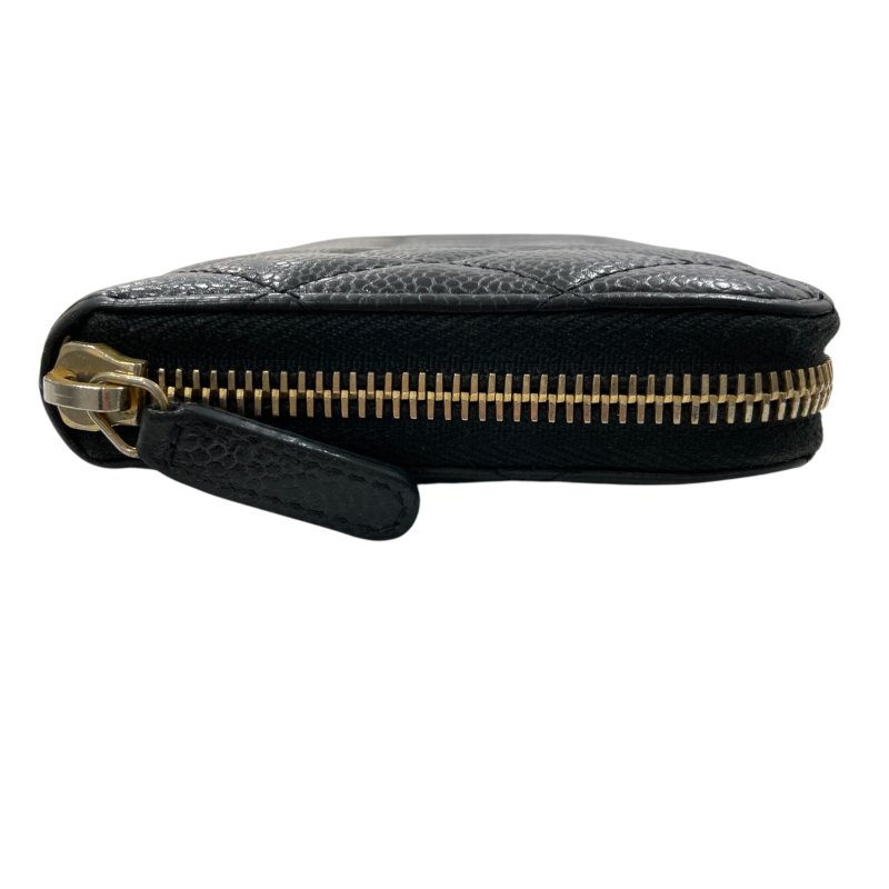 CHANEL 香奈兒 荔枝牛皮 長夾 黑金-2