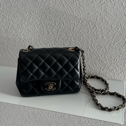 Chanel A35200黑羊皮淡金雙C方胖🫶🫶