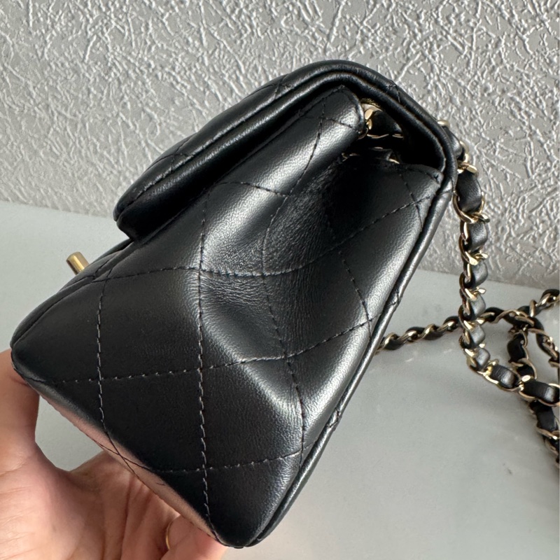 Chanel A35200黑羊皮淡金雙C方胖🫶🫶-3