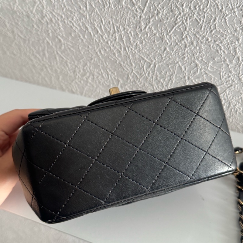 Chanel A35200黑羊皮淡金雙C方胖🫶🫶-4