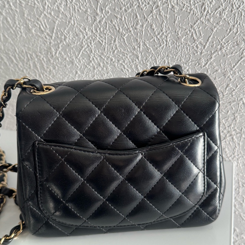 Chanel A35200黑羊皮淡金雙C方胖🫶🫶-5