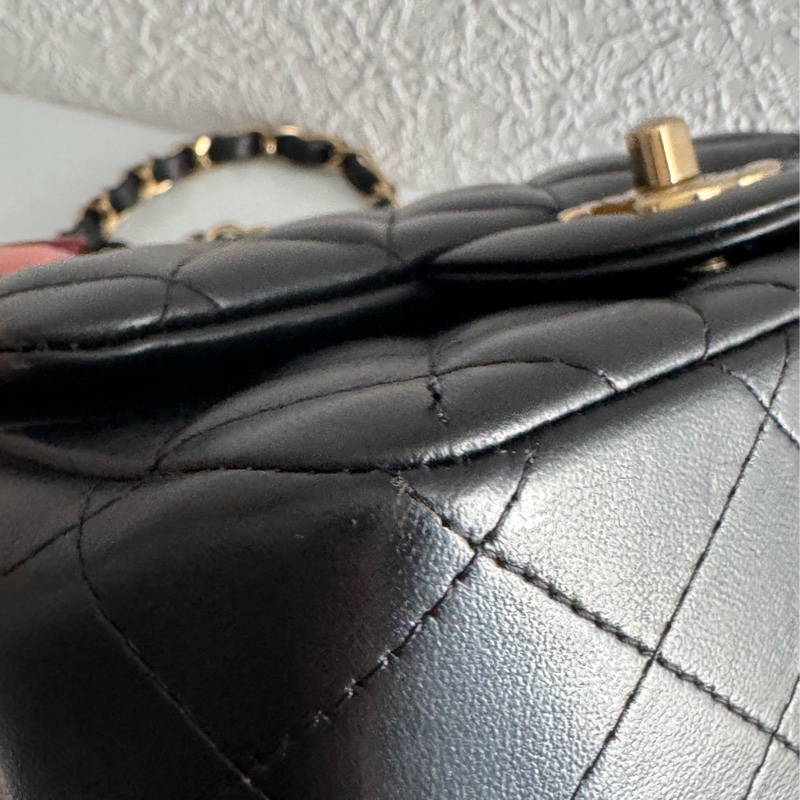 Chanel A35200黑羊皮淡金雙C方胖🫶🫶-6