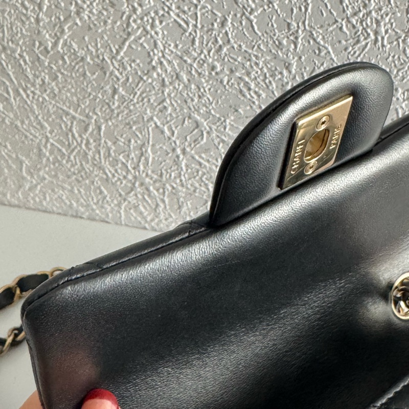 Chanel A35200黑羊皮淡金雙C方胖🫶🫶-14