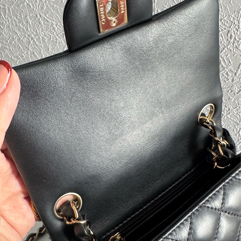 Chanel A35200黑羊皮淡金雙C方胖🫶🫶-16