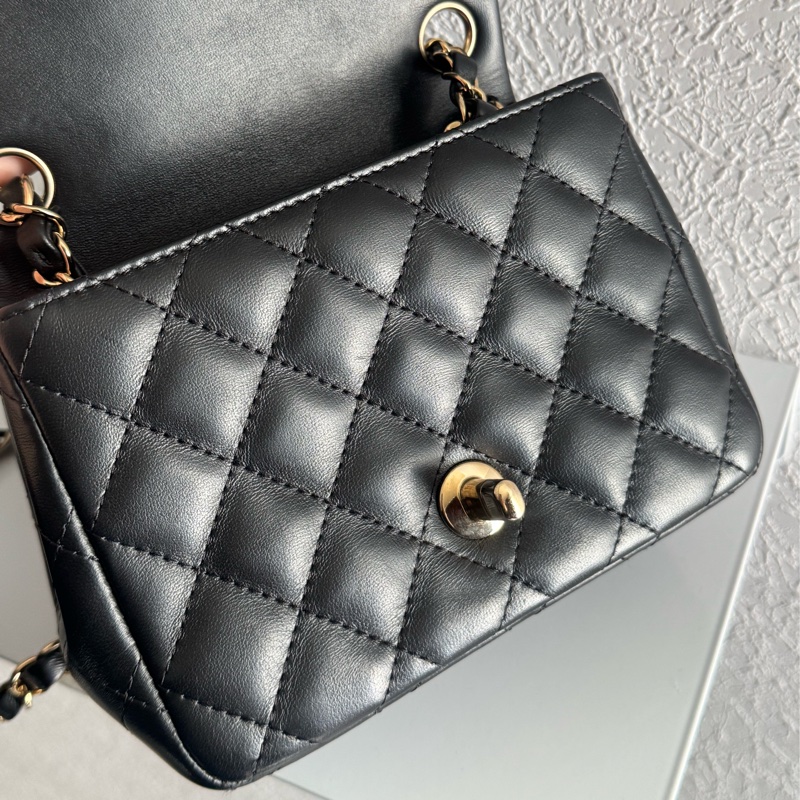 Chanel A35200黑羊皮淡金雙C方胖🫶🫶-17