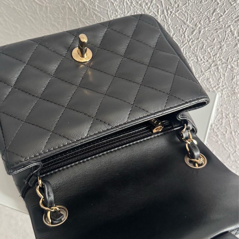 Chanel A35200黑羊皮淡金雙C方胖🫶🫶-30