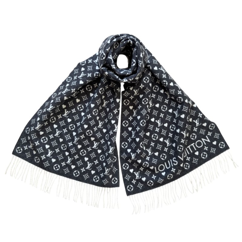 LOUIS VUITTON Game On 愛心💗 老花 純羊絨 圍巾-0