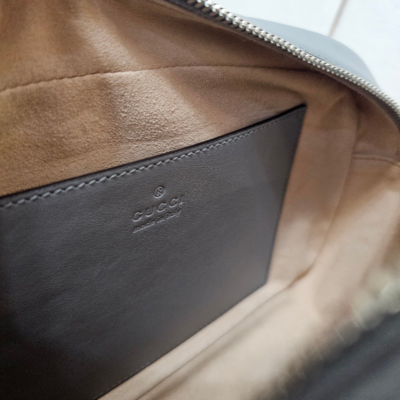 [農曆新年福利🧧] Gucci灰牛皮霧銀釦Marmont拉鏈斜背相機包-19