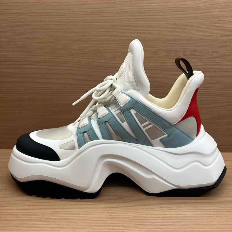 LV LOUIS VUITTON 路易威登 男款Archlight蓝白拼色老爹鞋-4