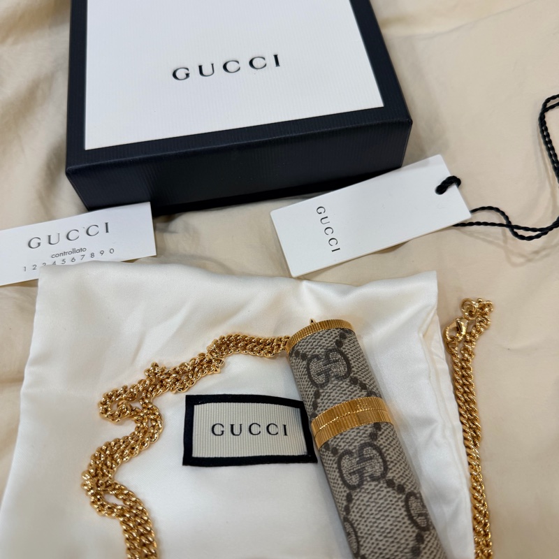 GUCCI 香水瓶 金鍊 項鍊 掛飾-1