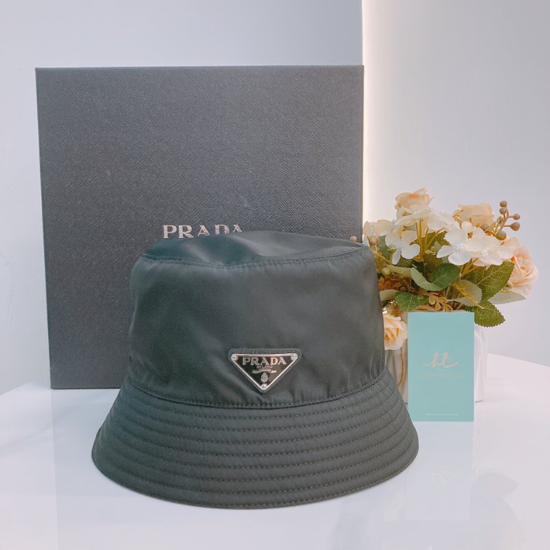 MS0550 Prada 普拉達 尼龍 降落傘布 跣水布 漁夫帽 黑銀 Re-Nylon Bucket Hat XL Black x PHW-8
