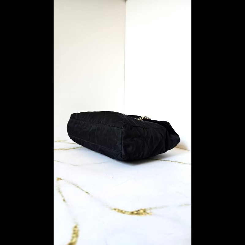 【LA LUNE】絕版古董包 稀有Prada黑色降落傘鏈子側背包 單肩包 斜背包 中古-6