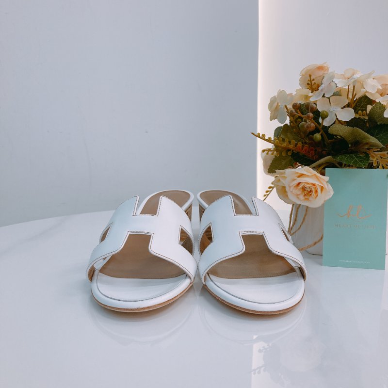 MS0551 Hermes 愛馬仕 H字 高跟涼鞋 光滑牛皮 白色 Oasis Sandal Swfit Blanc 38.5 Size-1