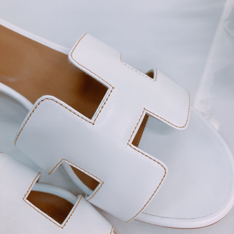 MS0551 Hermes 愛馬仕 H字 高跟涼鞋 光滑牛皮 白色 Oasis Sandal Swfit Blanc 38.5 Size-4