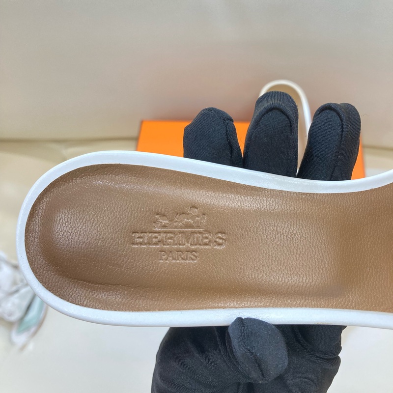 MS0551 Hermes 愛馬仕 H字 高跟涼鞋 光滑牛皮 白色 Oasis Sandal Swfit Blanc 38.5 Size-19