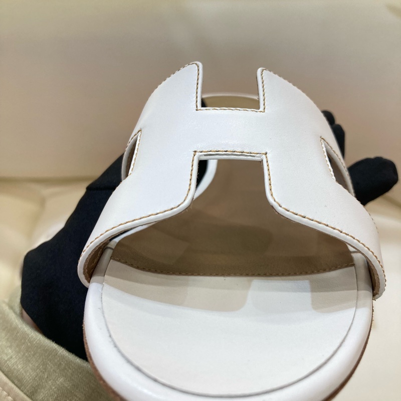 MS0551 Hermes 愛馬仕 H字 高跟涼鞋 光滑牛皮 白色 Oasis Sandal Swfit Blanc 38.5 Size-28