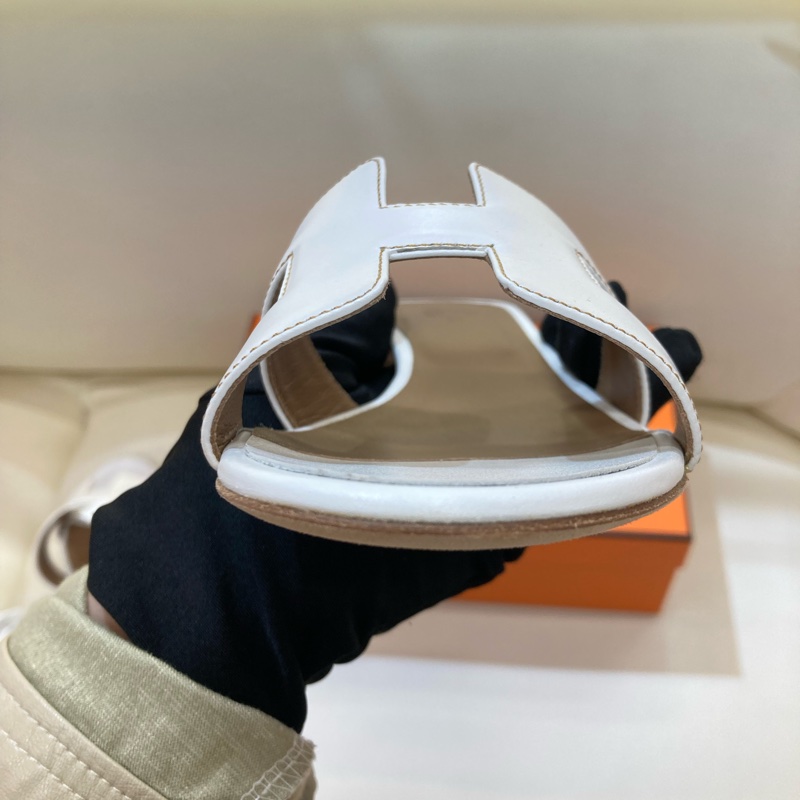 MS0551 Hermes 愛馬仕 H字 高跟涼鞋 光滑牛皮 白色 Oasis Sandal Swfit Blanc 38.5 Size-29