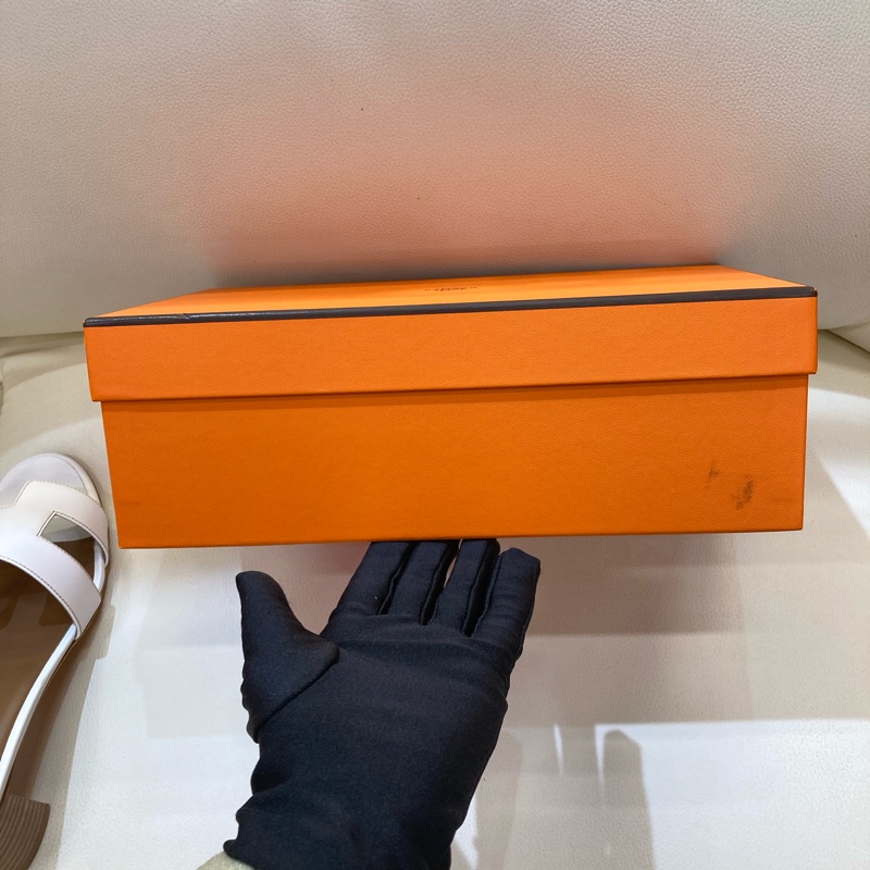 MS0551 Hermes 愛馬仕 H字 高跟涼鞋 光滑牛皮 白色 Oasis Sandal Swfit Blanc 38.5 Size-42