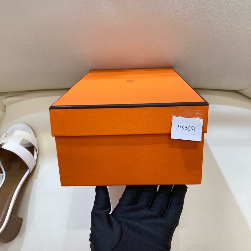MS0551 Hermes 愛馬仕 H字 高跟涼鞋 光滑牛皮 白色 Oasis Sandal Swfit Blanc 38.5 Size-43