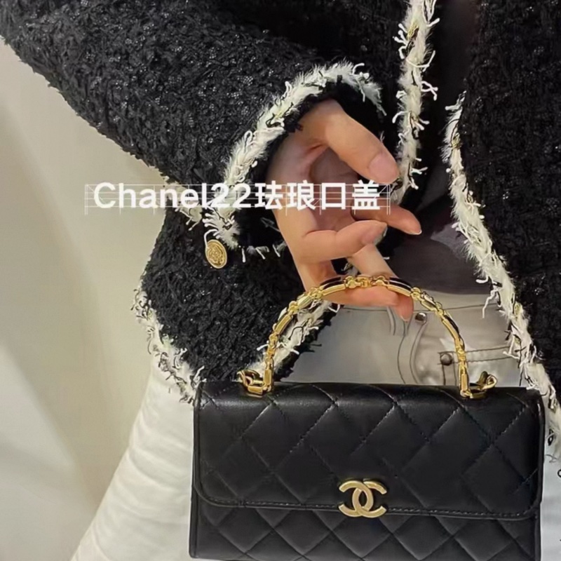 Chanel 琺瑯手柄 22b橫版Kelly-6