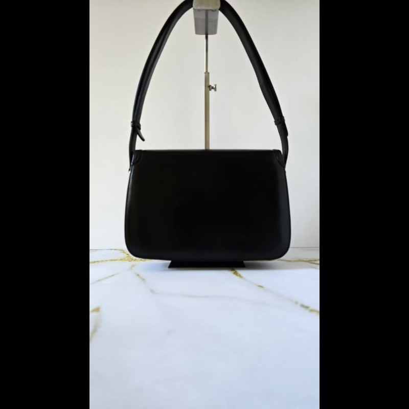 絕版古董包 Gucci 雙麻花旋轉扣黑金翻蓋包 斜背包 側背包 單肩包-1