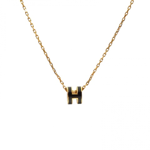 HERMES PopH項鏈Mini合金項鏈金色黑色