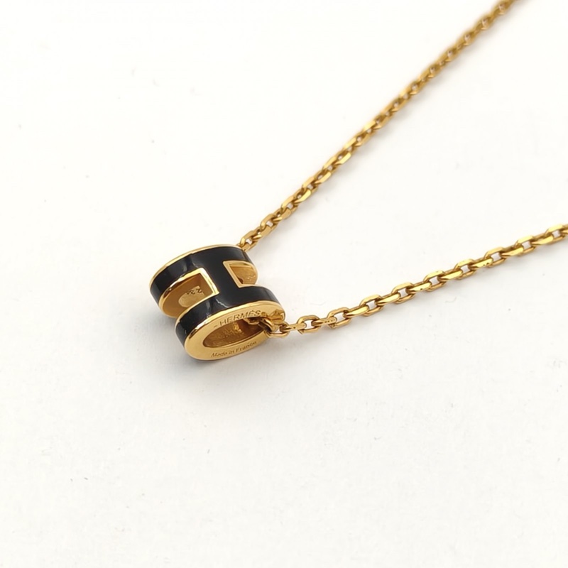 HERMES PopH項鏈Mini合金項鏈金色黑色-2