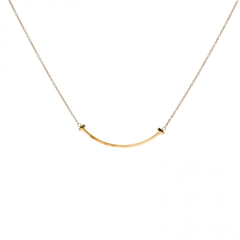 TIFFANY&CO TiffanyT微笑項鏈小號18K黃金項鏈黃金