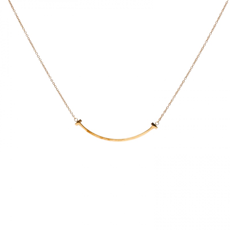 TIFFANY&CO TiffanyT微笑項鏈小號18K黃金項鏈黃金-0