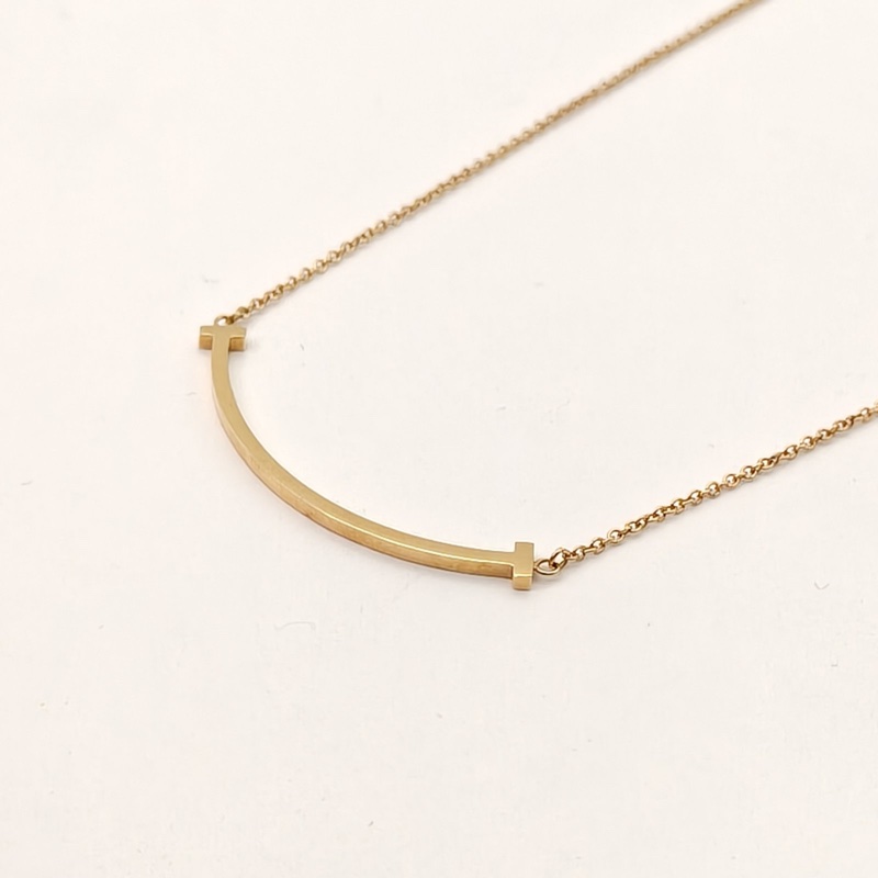 TIFFANY&CO TiffanyT微笑項鏈小號18K黃金項鏈黃金-2