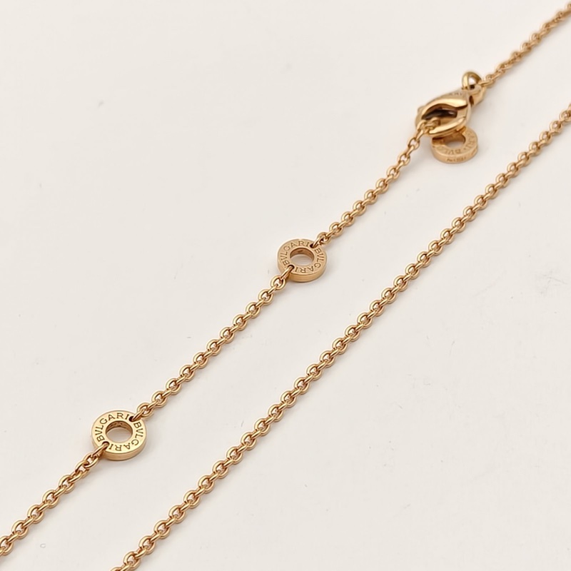 BVLGARI B.ZERO1彈簧項鏈三環扣18K玫瑰金/黑陶瓷項鏈-4