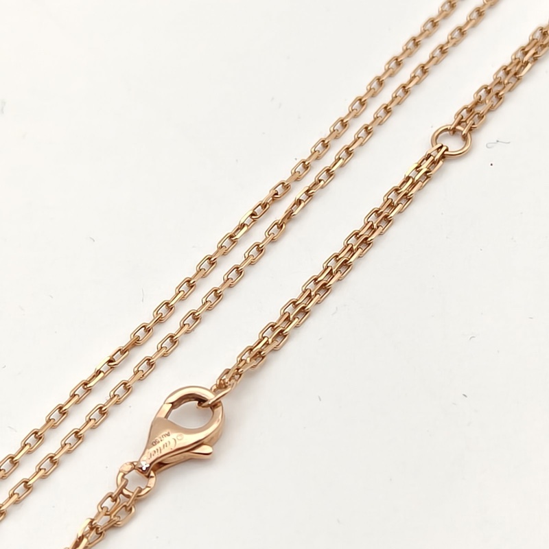 CARTIER LOVE18K金小餅鑲嵌2顆鑽石項鏈18K玫瑰金/鑽石項鏈-4