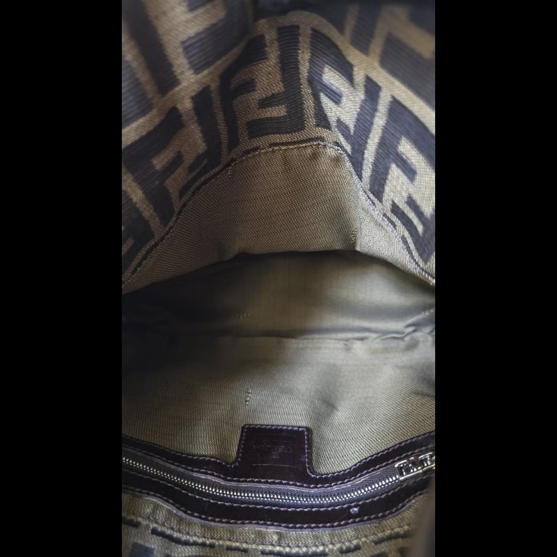 【LA LUNE】絕版中古包 Fendi Zucca咖啡色老花腋下包 側背包 單肩包 二手包-8