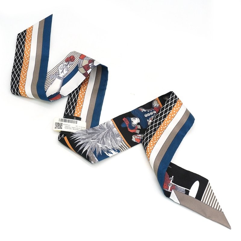 愛馬仕 Grand Theatre Nouveau 劇院印花Twilly絲巾-0