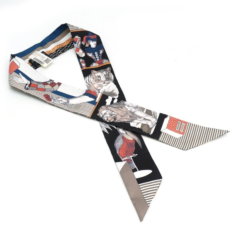 愛馬仕 Grand Theatre Nouveau 劇院印花Twilly絲巾-1