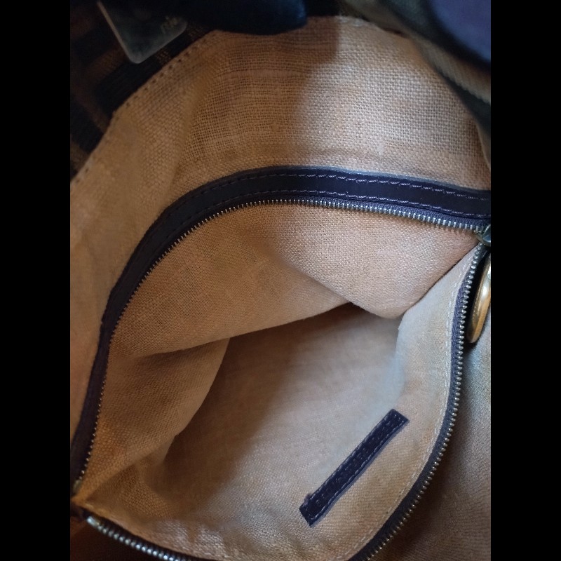 Fendi 咖把動物紋FF布直式托特包-24