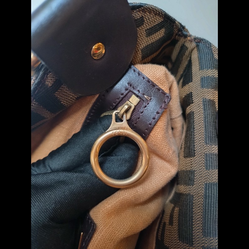 Fendi 咖把動物紋FF布直式托特包-41