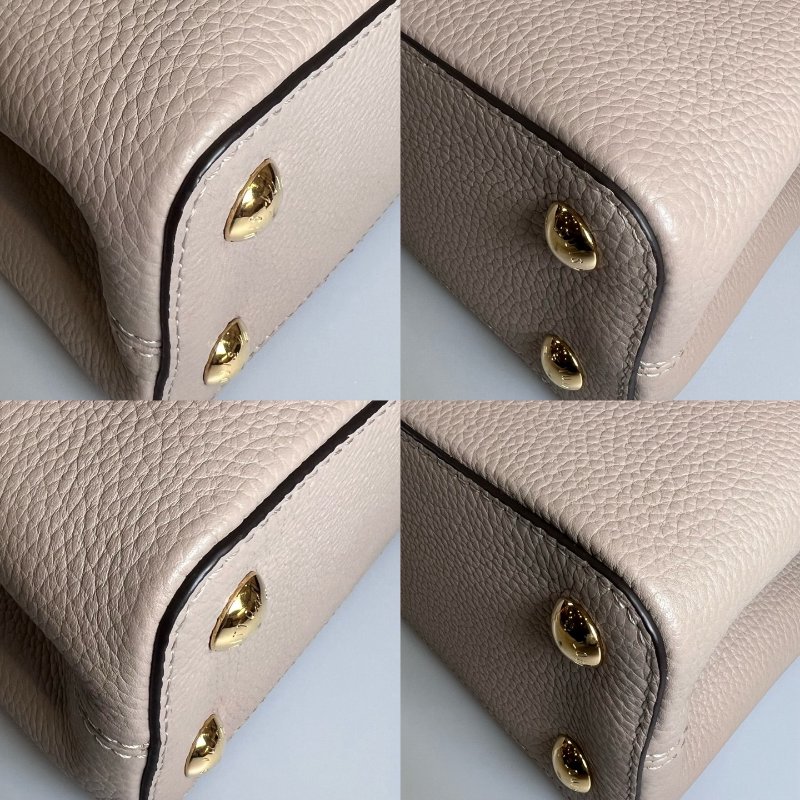 LV M24736/晶片款  斑鳩灰Capucines BB肩背包-9