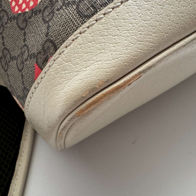 😍小朋友的禮物 GUCCI 紅蘋果米白後背包-12